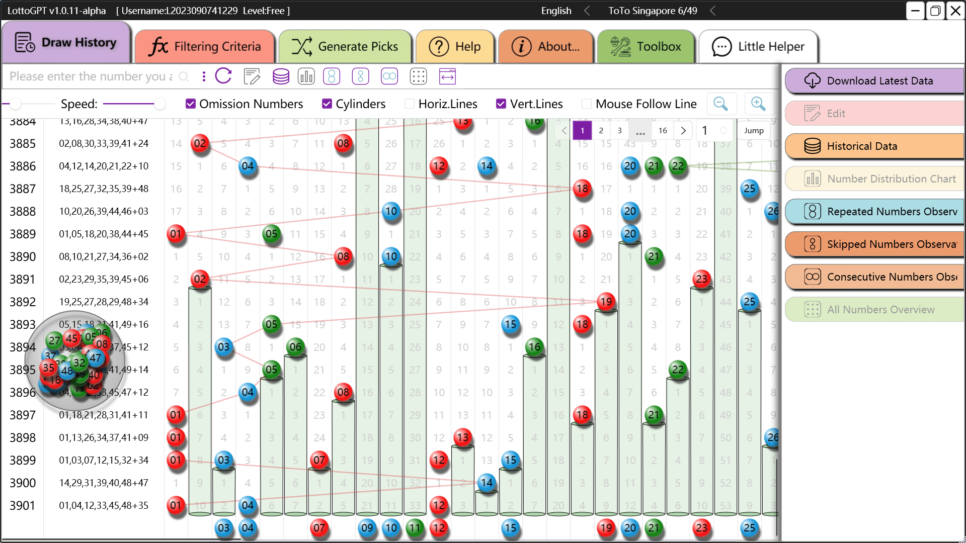 screenshot of lottoGPT interface 2